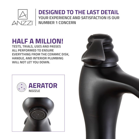 ANZZI Anfore Single Hole Single Handle Bathroom Faucet