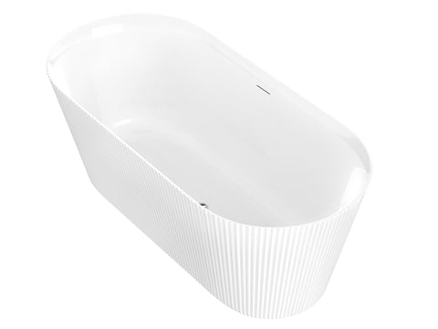 Bailey 65 in. Acrylic and Solid Surface Glossy Flatbottom Bathtub in White