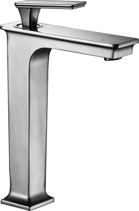 ANZZI Saunter High Arc Single Hole Faucet (8.75" H), 1.2 GPM WaterSense Certified, Rhino Alloy Solid Brass, for Vessel Sinks, Various Finishes