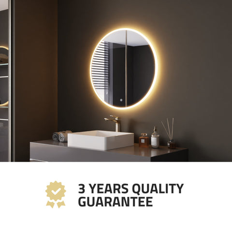 ANZZI 28 in. Diameter Round LED Front Lighting Bathroom Mirror with Defogger