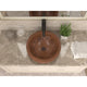 ANZZI Thessaly 17 in. Handmade Vessel Sink in Polished Antique Copper with Floral Design Interior