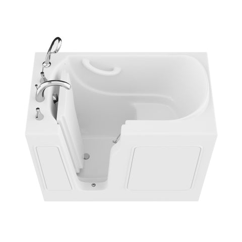 AMZ2646LWS - ANZZI 26 in. x 46 in. Left Drain Quick Fill Walk-In Soaking Tub in White