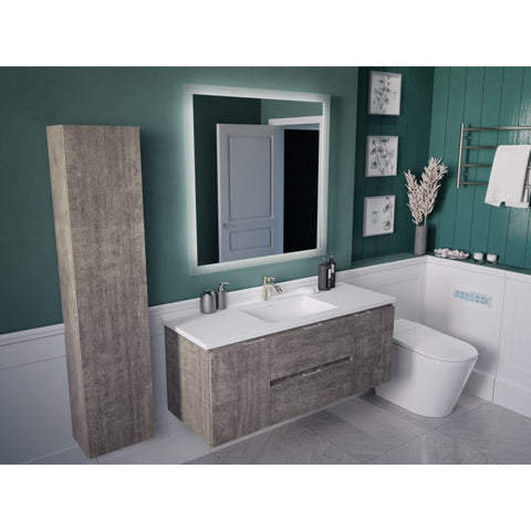 ANZZI 48 in. W x 20 in. H x 18 in. D Bath Vanity Set with Vanity Top in White with White Basin and Mirror