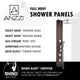 ANZZI Pure 59 in. 3-Jetted Shower Panel with Heavy Rain Shower and Spray Wand in Mahogany Deco-Glass