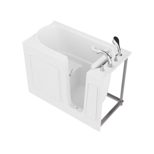 AMZ2653RWS - ANZZI 26 in. x 53 in. Right Drain Quick Fill Walk-In Soaking Tub in White