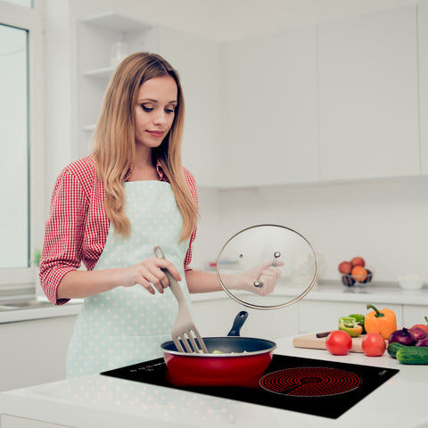 Twilight Series 12 in. 2 Elements Glass Top Radiant Electric Cooktop in Black with 1800W, Auto-Off, and Heat Indicator