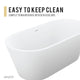 ANZZI Kosima 5.6 ft. Solid Surface Center Drain Freestanding Bathtub in Matte White