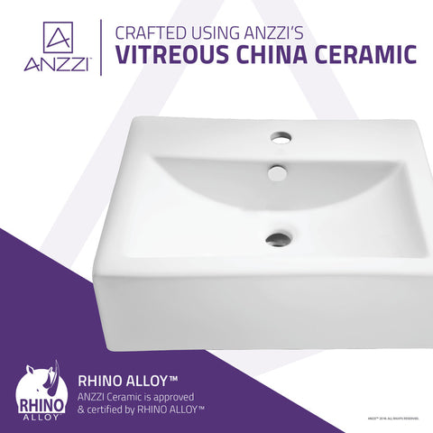 ANZZI Vitruvius Series Ceramic Vessel Sink in White