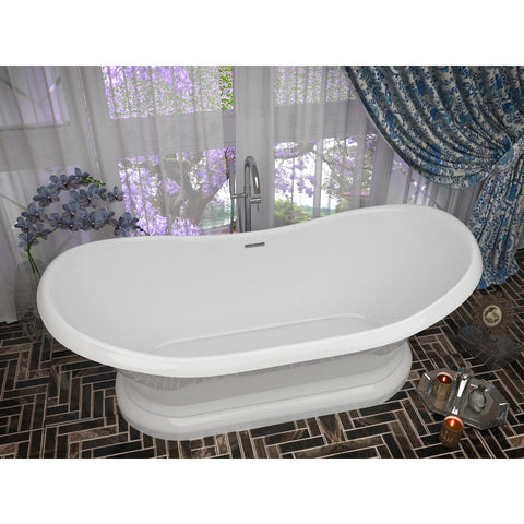 FT-AZ113 - ANZZI Ruby 5.9 ft. Acrylic Flatbottom Non-Whirlpool Bathtub-White