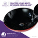 ANZZI Chord Series Deco-Glass Vessel Sink in Lustrous Black and Red with Matching Chrome Waterfall Faucet