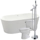 FTAZ098-42C-55 - ANZZI Chand 67 in. Acrylic Flatbottom Non-Whirlpool Bathtub with Havasu Faucet and Kame 1.28 GPF Toilet