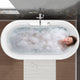 Sofi Series 67 in. L x 34 in. W Acrylic Combination 50 Gallon Capacity Freestanding Bathtub with Center Drain in White