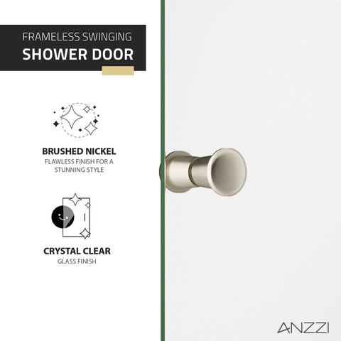 ANZZI Romance 72-in. x 33.5-in. Frameless Swinging Shower Door