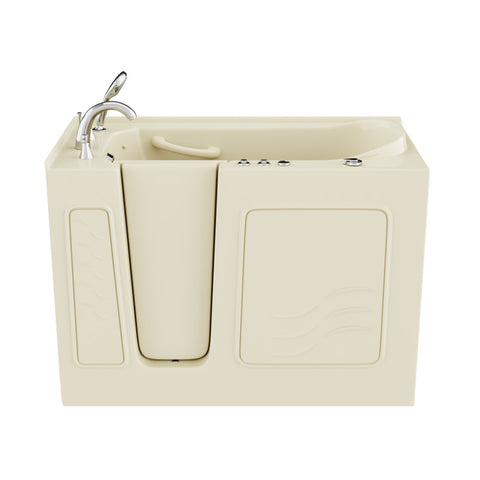 ANZZI Coupe Series 26 in. x 53 in. Left Drain Quick Fill Walk-In Whirlpool Tub with Powered Fast Drain in Biscuit