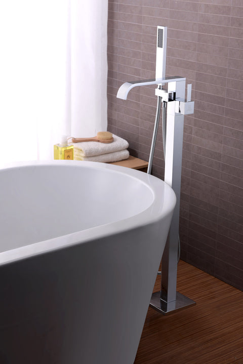 Angel 2-Handle Claw Foot Tub Faucet with Hand Shower in Polished Chrome