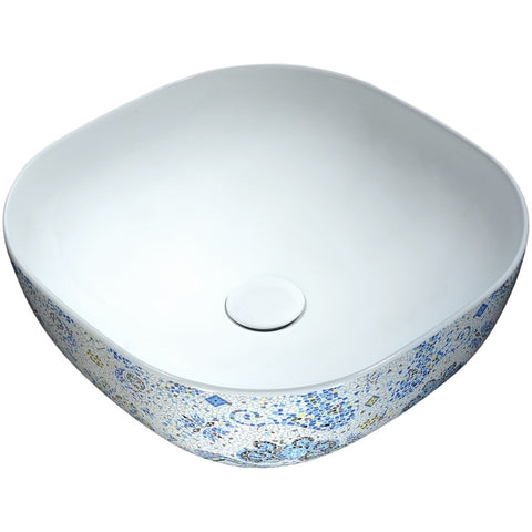 LS-AZ245 - ANZZI Byzantian Series Ceramic Vessel Sink in Byzantine Mosaic Finish