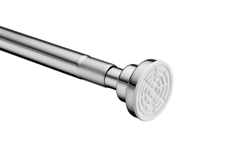 48-88 Inches Shower Curtain Rod with Shower Hooks in Polished Chrome | Adjustable Tension Shower Doorway Curtain Rod | Rust Resistant No Drilling Anti-Slip Bar for Bathroom | AC-AZSR88CH