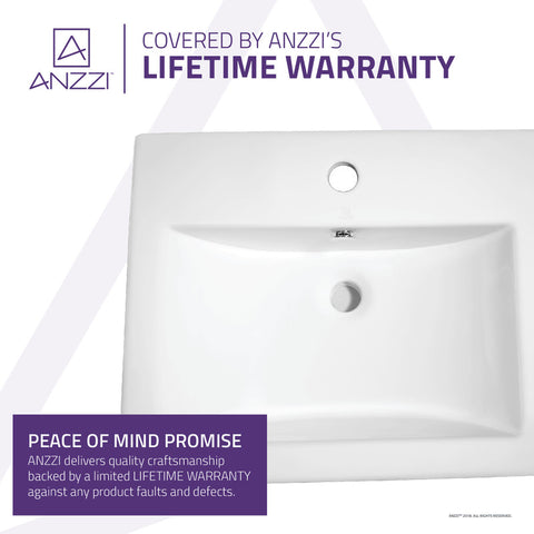 ANZZI Vitruvius Series Ceramic Vessel Sink in White