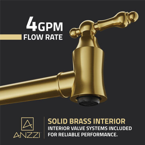 Marca 360-Degree 24 in. Wall Mounted Pot Filler with Dual Swivel