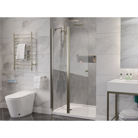 SD-AZ14-01BN - ANZZI Romance 72-in. x 33.5-in. Frameless Swinging Shower Door in Brushed Nickel