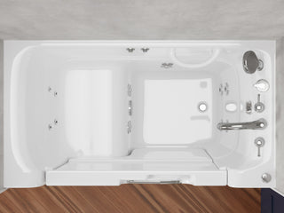 ANZZI 52 in. x 29 in. Right Drain Whirlpool Jetted Bathtub in White with Rounded Toilet and Soft Close Lid