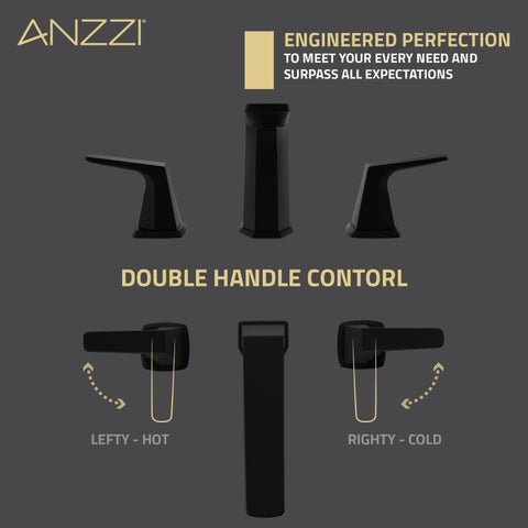 ANZZI 2-Handle 3-Hole 8 in. Widespread Bathroom Faucet With Pop-up Drain