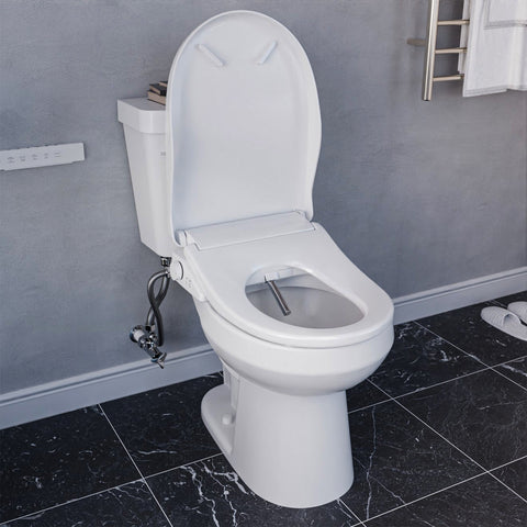 Smart Bidet Seat with Heated Seat, Warm Water, Rear and Lady Wash, Air Dryer, Self Cleaning Nozzle, and Wireless Remote