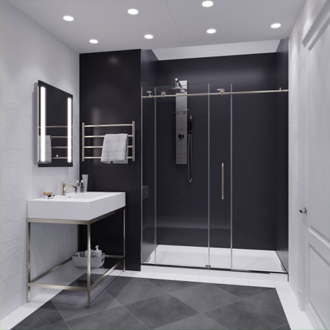 ANZZI Madam Series 60 in. by 76 in. Frameless Sliding Shower Door with Handle
