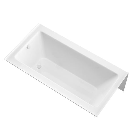 ANZZI 60 in. L x 30 in. W Right Drain Tub in White and 34 in. W x 58 in. H Frameless Hinged Tub Door in Brushed Nickel Finish