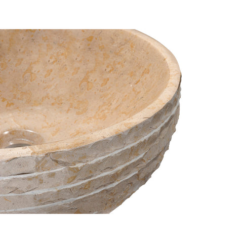 ANZZI Santos Natural Stone Vessel Sink in Classic Cream