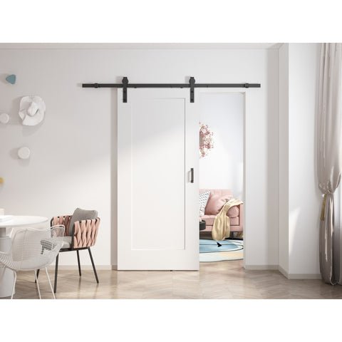 ID-AZBD09 - ANZZI ANZZI 1 Patio Wood Finish Barn Doors - Durable, Sleek Design, Easy Installation - White Barn Door with Hardware Kit Included - Perfect for Indoor & Outdoor Use - White (36x84’’)