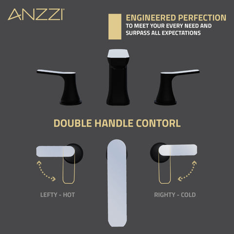 ANZZI 2-Handle 3-Hole 8 in. Widespread Bathroom Faucet With Pop-up Drain