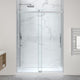 Stellar Series Sliding Frameless Shower Door  with Alcove Shower Base