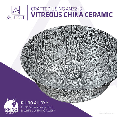 Diamond Back Crown Series Ceramic Vessel Sink in Diamond Back Finish