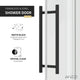 Ozean Series 44 to 48 in. x 76 in. Frameless Shower Door with Sliding in Matte Black  with Tsunami Guard Tempered Clear Glass