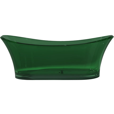 ANZZI Azul 5.8 ft. Solid Surface Center Drain Freestanding Bathtub in Emerald Green