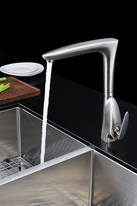 Timbre Series Single-Handle Standard Kitchen Faucet in Brushed Nickel