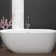 Ami Series 67 in. x 30 in. Flat Bottom Acrylic Freestanding 91 Gallon Soaking Bathtub with Center Drain in Glossy White