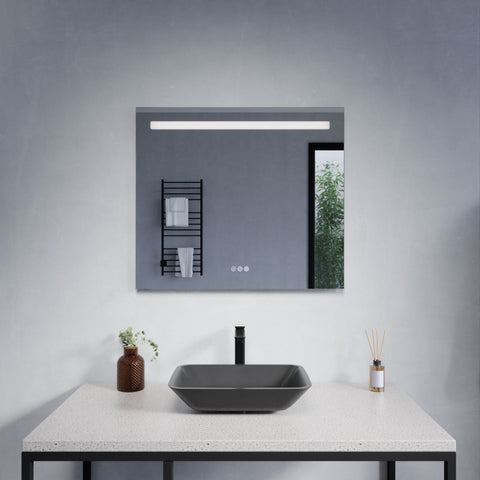 ANZZI 28-in. x 32-in. LED Front/Top/Bottom Light Bathroom Mirror with Defogger