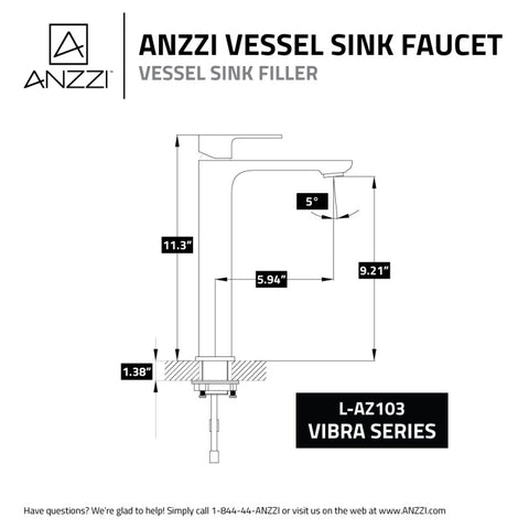 ANZZI Vibra Single Hole Single-Handle Bathroom Sink Faucet