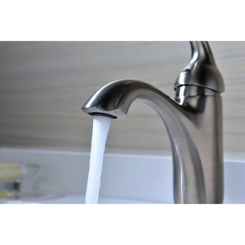 Arc Series Single Hole Single-Handle Low-Arc Bathroom Faucet in Brushed Nickel