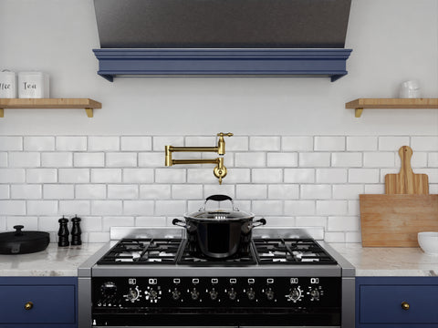 Marca 360-Degree 24 in. Wall Mounted Pot Filler with Dual Swivel