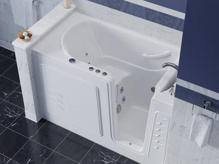 ANZZI 59 in. x 30 in. Right Drain Whirlpool Jetted Bathtub in White with Rounded Toilet and Soft Close Lid