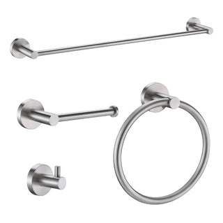ANZZI Modern 4-Piece Bathroom Hardware Set, RHINO ALLOY Certified Stainless Steel & Zinc, Complete Wall Mount Installation, Multiple Finishes