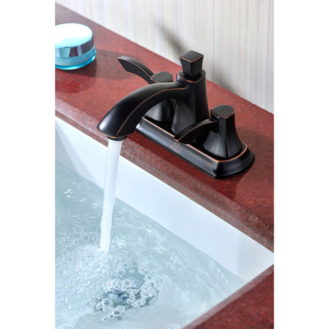 ANZZI Vista Series 4 in. Centerset 2-Handle Mid-Arc Bathroom Faucet