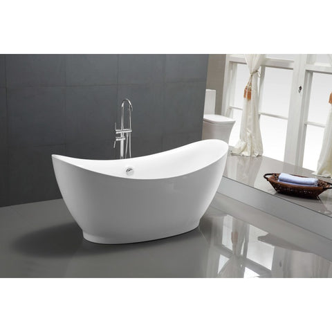 FT-AZ091 - ANZZI Reginald Series 5.67 ft. Freestanding Bathtub in White