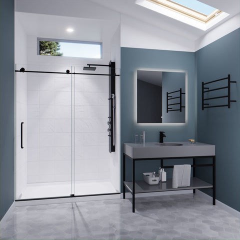 ANZZI Madam Series 60 in. by 76 in. Frameless Sliding Shower Door with Handle
