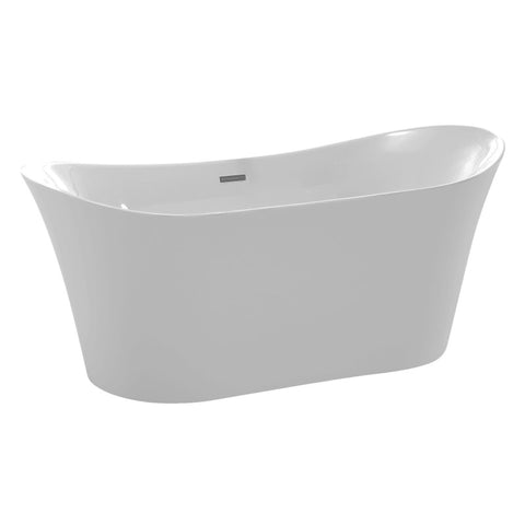 FTAZ096-0050B - ANZZI Eft 67 in. Acrylic Flatbottom Non-Whirlpool Bathtub in White with Yosemite Faucet in Brushed Nickel