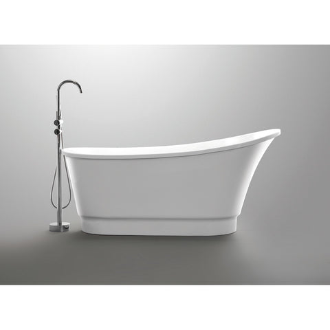 ANZZI 67 in. Acrylic Flatbottom Non-Whirlpool Bathtub in White