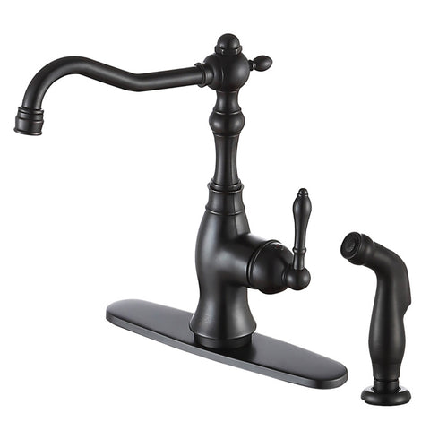 KF-AZ224ORB - ANZZI Highland Single-Handle Standard Kitchen Faucet with Side Sprayer in Oil Rubbed Bronze